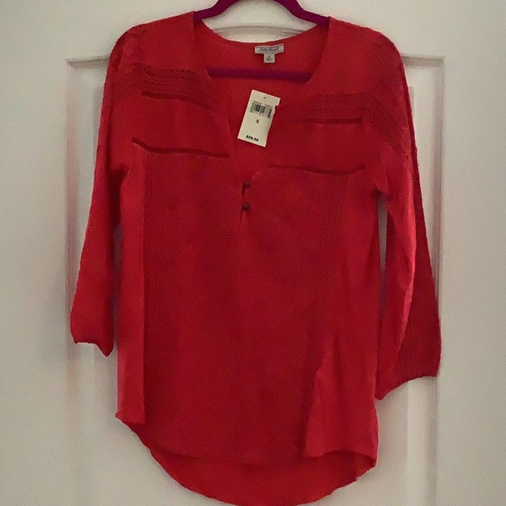 Lucky NWT Red Boho Chic Flowy Blouse / Shirt / Top